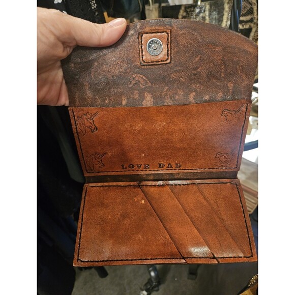 Vintage Handmade Tooled Western Style Wallet - Picture 3 of 7